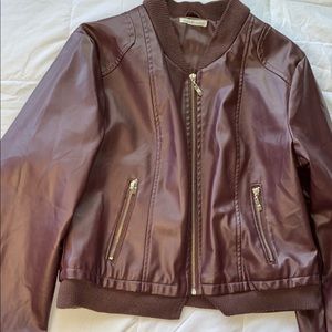 Charlotte Russe brown fake leather jacket